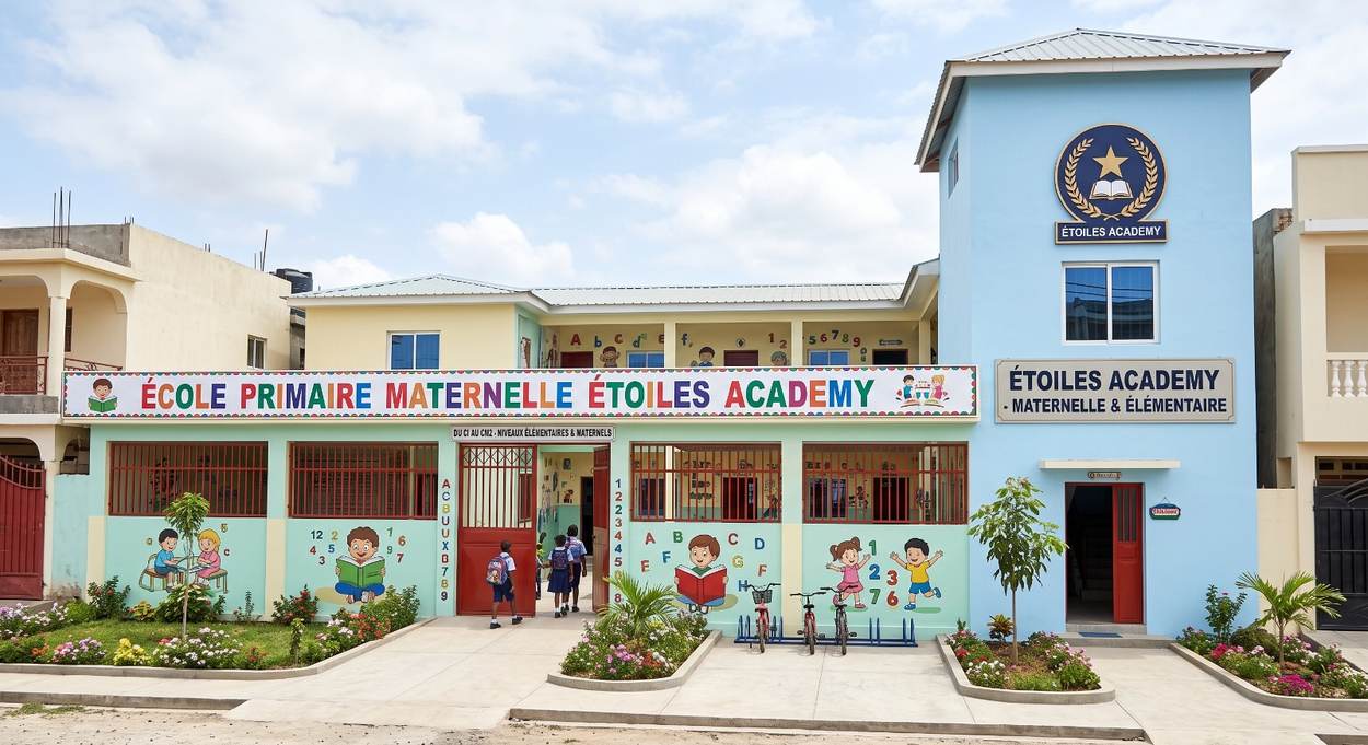 Élèves entrant à l'école